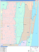 Boynton Beach  Wall Map Color Cast Style